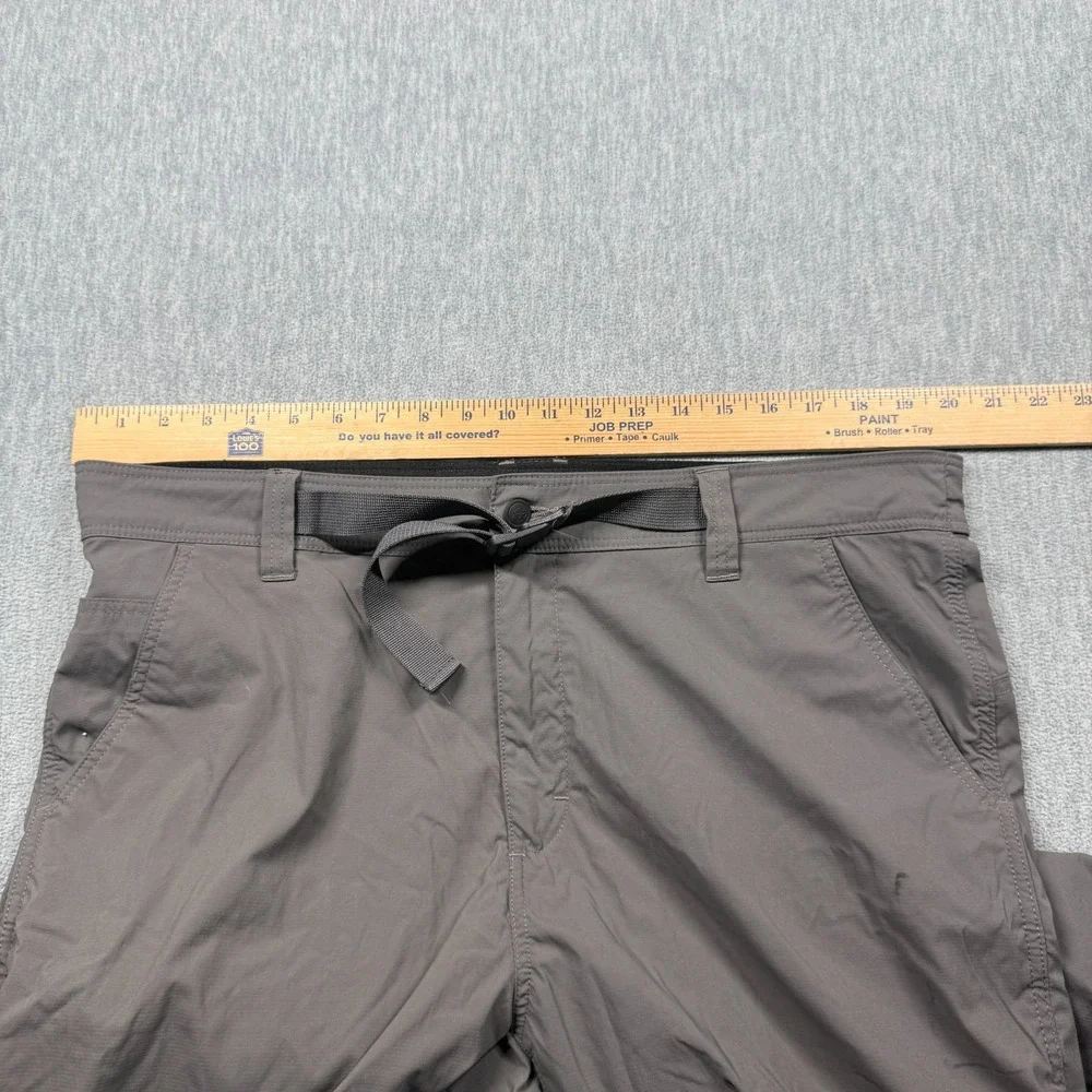 Wrangler Pants Mens 38x30 Gray ATG All Terrain Gear Belted Nylon Hiking Stretch